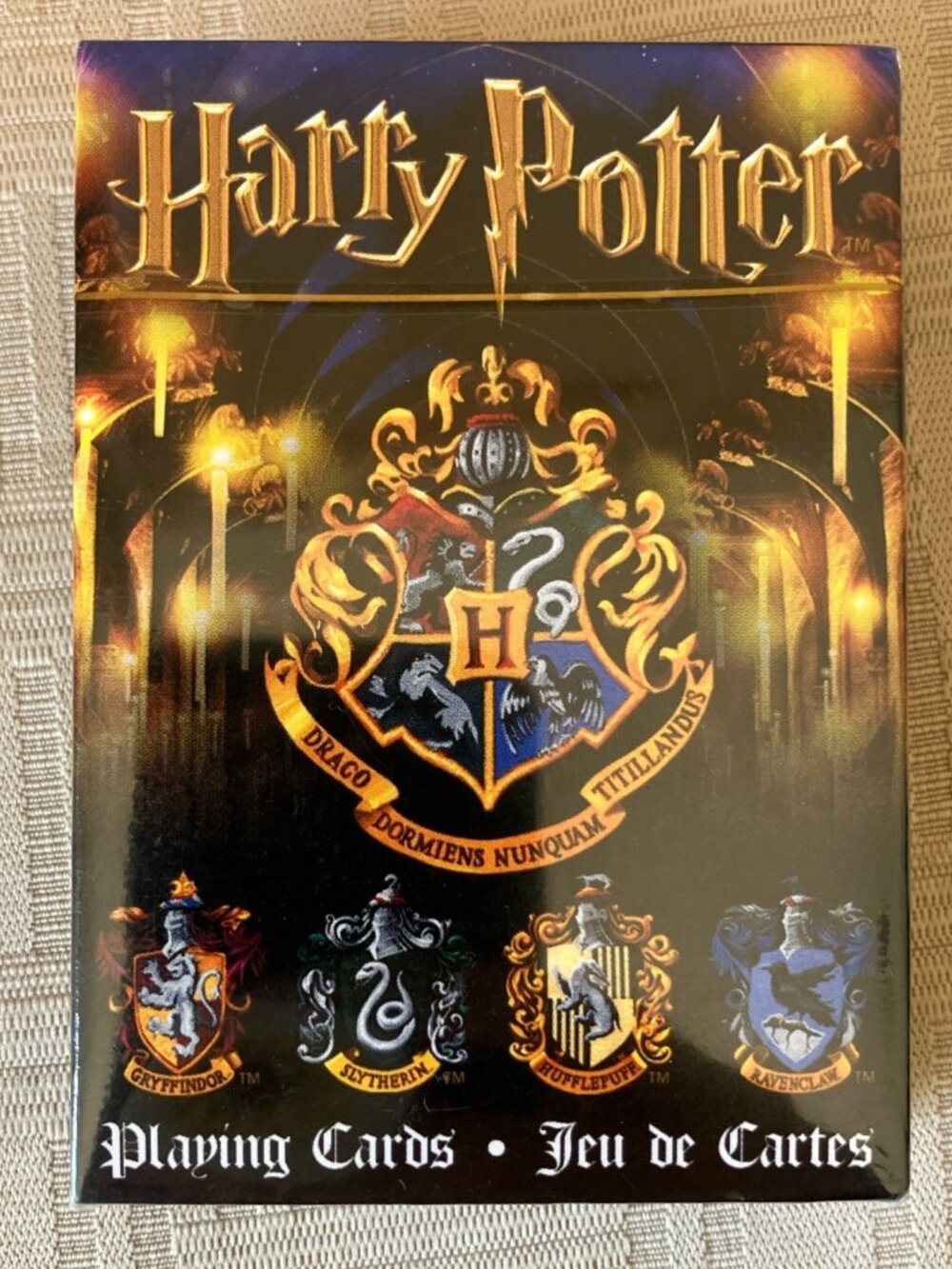 New, sealed Harry Potter Hogwarts Houses Themed Playing Cards Deck